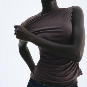 H&M Drape Cap Sleeved Top